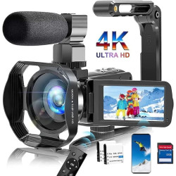 Location Caméscope 4K à Vision Nocturne IR - Caméra vidéo 60FPS - 48MP - WiFi - Zoom Numérique 18X