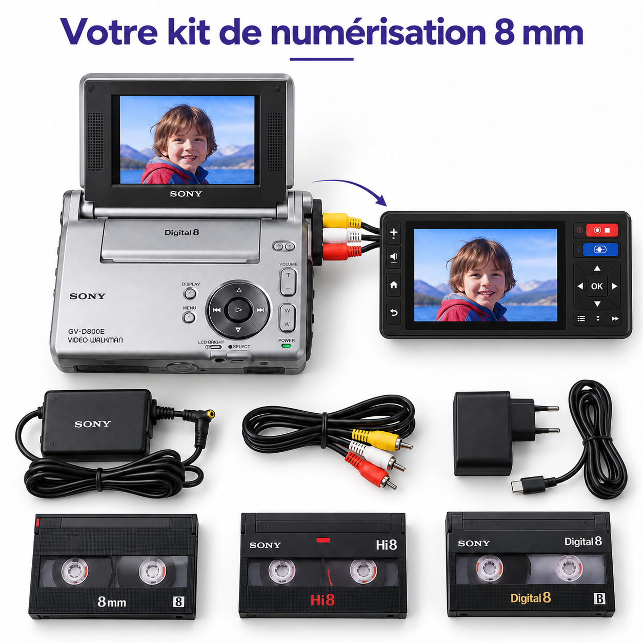 Location Pack numérisation Hi8 Sony GV-D800E Portta VD20P - Pixloc